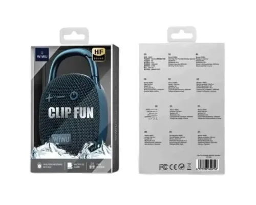 Акустична система WiWU H3 Clip Fun Portable Wireless Speaker Blue mag-6977703650716153591