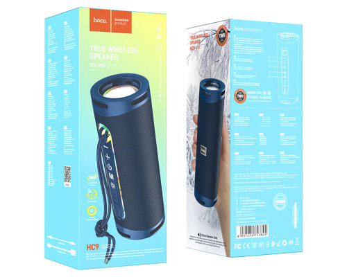 Портативна колонка HOCO HC9 Dazzling pulse sports BT speaker Navy Blue (6931474757845)