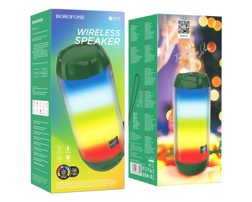 Портативна колонка BOROFONE BR25 Crazy sound colorful luminous BT speaker Dark Green