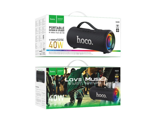 Портативна колонка HOCO HA10 Oleada outdoor BT speaker Black (6942007635608)