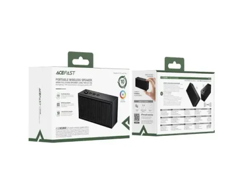 Акустична система ACEFAST K9 Go portable wireless speaker 7W Black mag-6974316286301153847