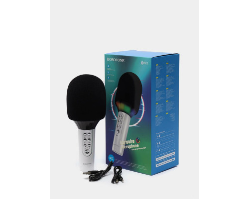 Портативна колонка BOROFONE BFK2 Elf karaoke microphone White