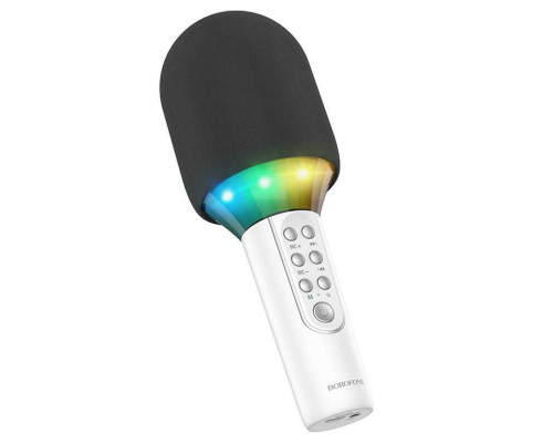 Портативна колонка BOROFONE BFK2 Elf karaoke microphone White