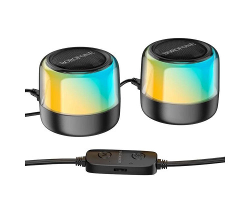 Портативна колонка BOROFONE BP12 Colorful BT wired 2-in-1 computer speaker Black