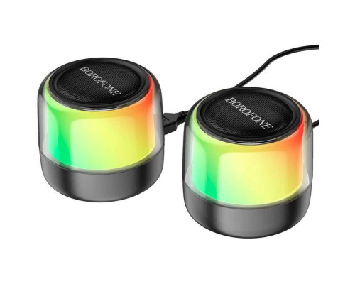 Портативна колонка BOROFONE BP12 Colorful BT wired 2-in-1 computer speaker Black