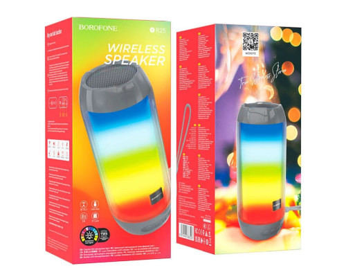 Портативна колонка BOROFONE BR25 Crazy sound colorful luminous BT speaker Gray