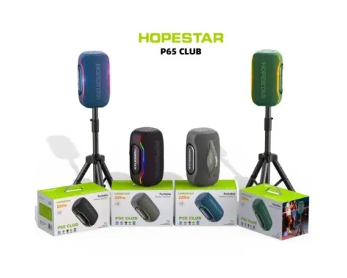 Колонка Bluetooth HOPESTAR P65CLUB with 1pcs microphone 220W Black mag-2000001667989153393