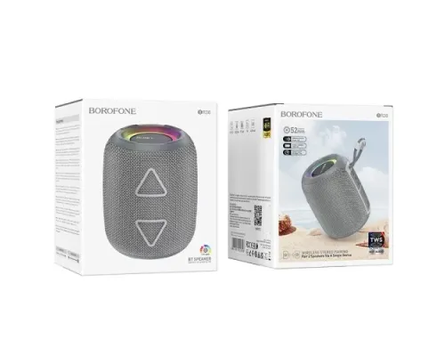 Акустична система BOROFONE BR36 Lucy sports BT speaker темно сіра mag-6941991104398146036