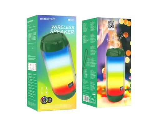Акустична система BOROFONE BR25 Crazy sound colorful luminous темно зелена mag-6974443386554145032