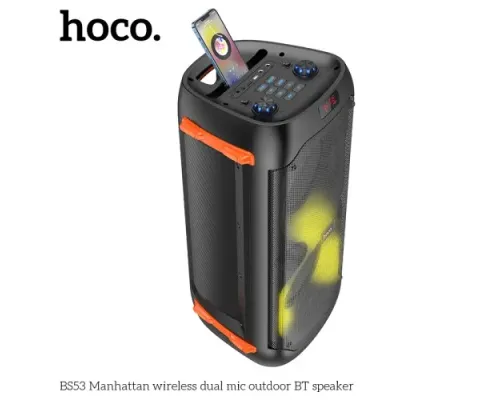 Акустична система HOCO BS53 Manhattan wireless dual mic outdoor BTspeaker Black mag-6931474781116145538