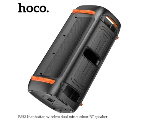 Акустична система HOCO BS53 Manhattan wireless dual mic outdoor BTspeaker Black mag-6931474781116145538