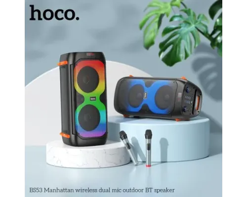 Акустична система HOCO BS53 Manhattan wireless dual mic outdoor BTspeaker Black mag-6931474781116145538