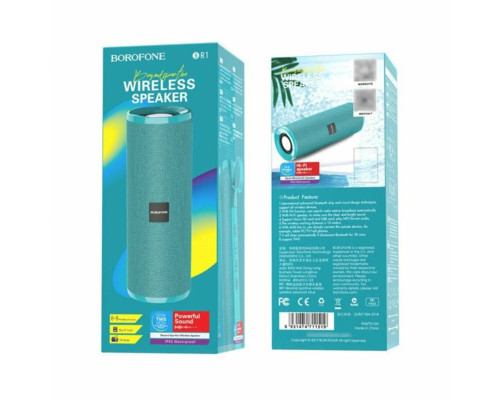 Портативна колонка BOROFONE BR1 Beyond sportive wireless speaker Peacock Blue