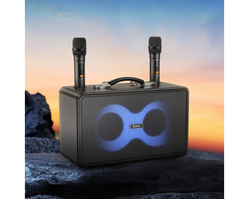 Портативна колонка HOCO HA8 Ave wireless dual-mic outdoor BT speaker Black (6942007629843)