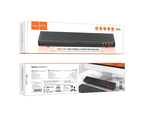 Комп'ютерна акустика HOCO BS66 Smooth USB2.0 multimedia computer speaker Black (6942007652179)