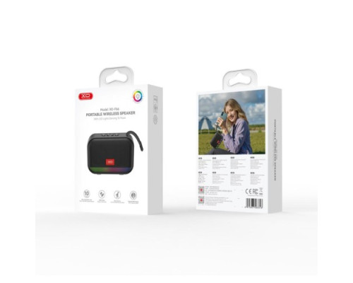 Акустична система XO F66 Illuminated Small Portable Speaker Чорна mag-6975837583313141118