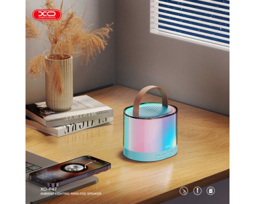 Акустична система XO F47 Aurora Atmosphere Light Bluetooth Audio with Microphone Синя mag-6920680855704140385