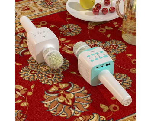 Портативна колонка HOCO BK5 Cantando karaoke microphone White