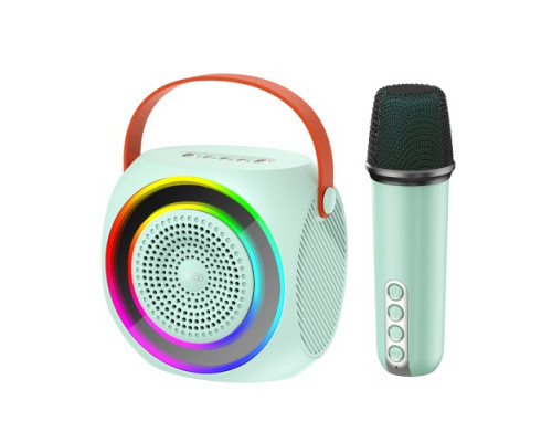 Акустична система XO F42 Dazzling RGB Bluetooth Karaoke Stereo with Microphone Синя mag-6920680847303140366