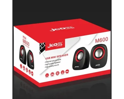 Комп ютерна колонка JEDEL M600 USB+AUX 3W*2 Black-red mag-2000001656211152033