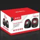 Комп ютерна колонка JEDEL M600 USB+AUX 3W*2 Black-red mag-2000001656211152033