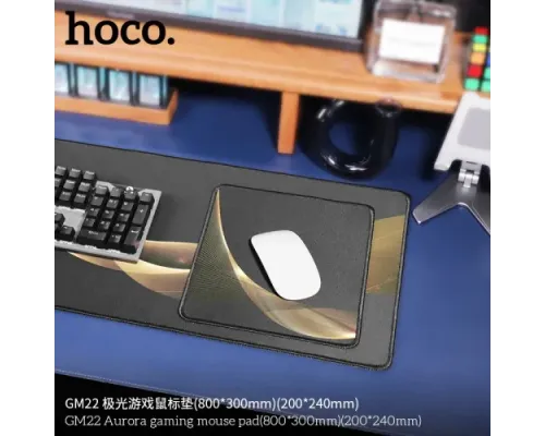 Килимок для Миши Hoco GM22 Aurora gaming mouse pad(800*300mm) Black mag-6931474799975144008