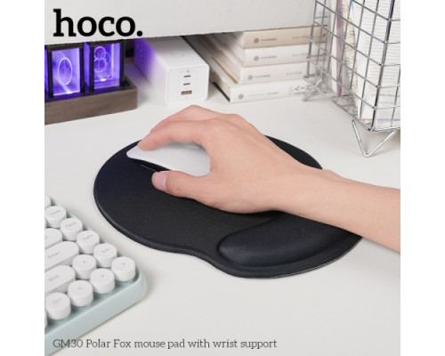 Килимок для миши Hoco GM30 Polar Fox mouse pad with wrist support Чорний mag-6942007623339138126