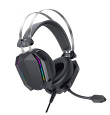 Ігрові навушники XO GE-07 Static RGB Long mic USB+Dual 3.5mm Black mag-6920680851652140371