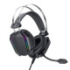 Ігрові навушники XO GE-07 Static RGB Long mic USB+Dual 3.5mm Black mag-6920680851652140371