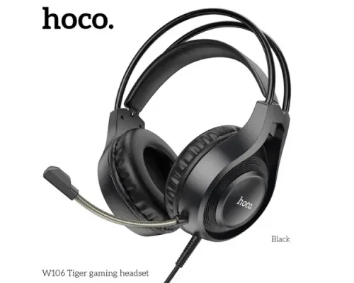 Навушники HOCO W106 Tiger gaming headset Black mag-6931474789297151100
