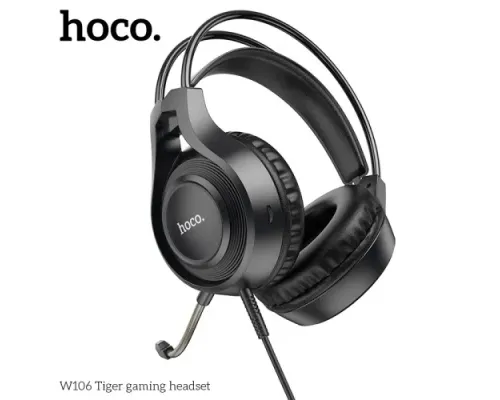 Навушники HOCO W106 Tiger gaming headset Black mag-6931474789297151100