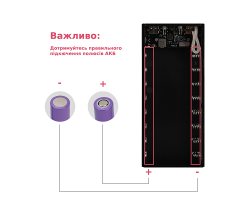 Корпус до Power Bank L16 18650 з дисплеєм та бездротовою зарядкою 22.5W black PLS-00-00130501