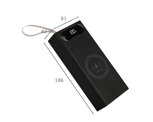 Корпус до Power Bank L16 18650 з дисплеєм та бездротовою зарядкою 22.5W black PLS-00-00130501