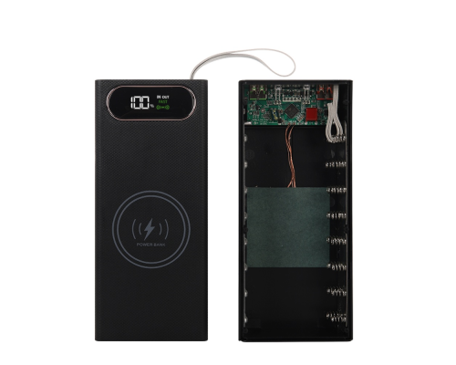 Корпус до Power Bank L16 18650 з дисплеєм та бездротовою зарядкою 22.5W black PLS-00-00130501