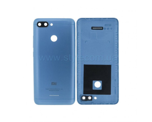 Корпус для Xiaomi Redmi 6 зі склом камери blue High Quality