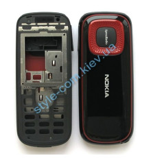 Корпус для Nokia 5030 повний комплект black/red High Quality