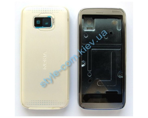 Корпус для Nokia 5530 Xpress Music повний комплект white/blue High Quality