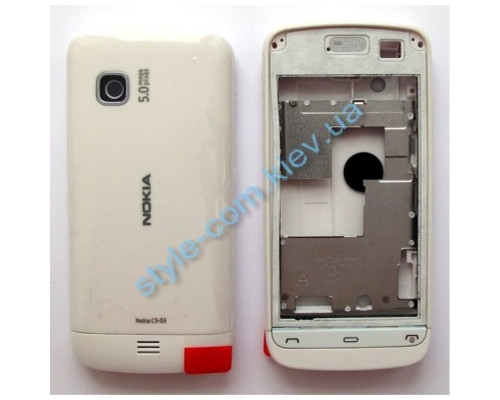 Корпус для Nokia C5-03 повний комплект з клавіатурою white High Quality TPS-2701212600009