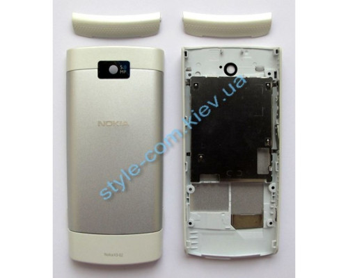 Корпус для Nokia X3-02 Touch and Type повний комплект white/blue High Quality TPS-2701219000000