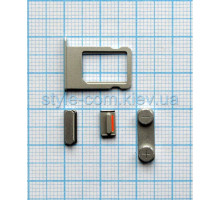 Бічні кнопки для Apple iPhone 5s з тримачем SIM-карти (лоток) silver High Quality TPS-2701553600003