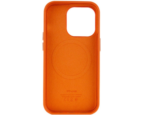 Чохол для смартфона Leather AAA Full Magsafe IC for iPhone 15 Pro Orange