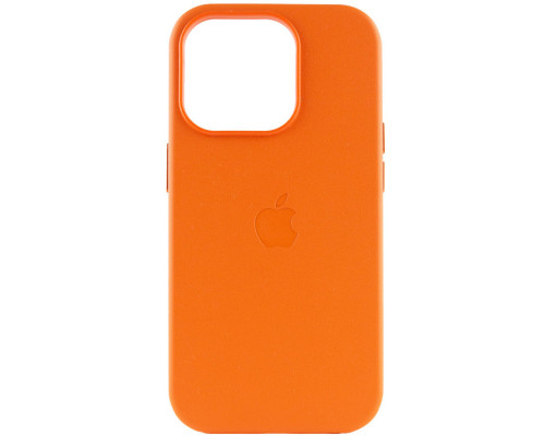 Чохол для смартфона Leather AAA Full Magsafe IC for iPhone 15 Pro Max Orange