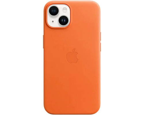 Чохол для смартфона Leather AAA Full Magsafe IC for iPhone 14 Orange