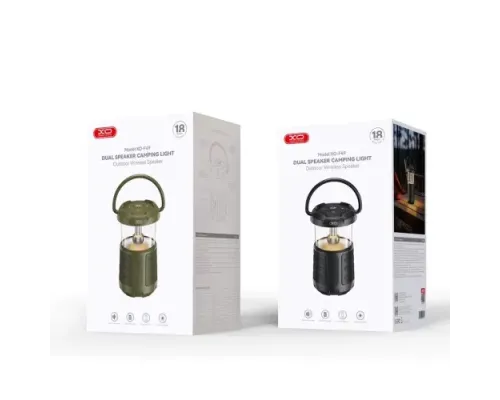 Зовнішній аудіопрожектор XO F49 з двома динаміками для кемпінгу (15W 3600mAh) Чорна mag-6920680856435147297