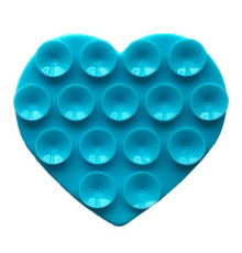 Тримач-присоска Ліппер для телефону двохсторонній серце Light blue mag-2000001610558139386
