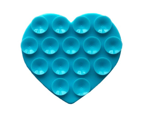 Тримач-присоска Ліппер для телефону двохсторонній серце Light blue mag-2000001610558139386