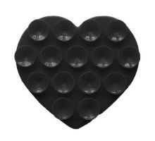 Тримач-присоска Ліппер для телефону двохсторонній серце Black mag-2000001610565139387