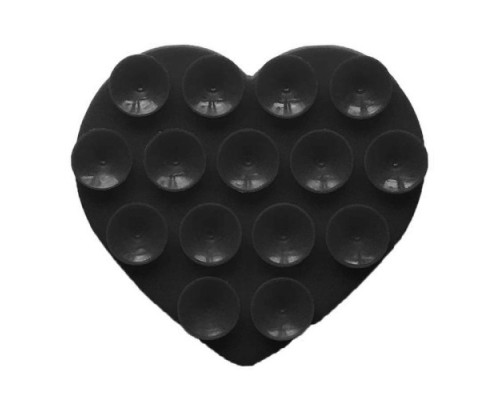 Тримач-присоска Ліппер для телефону двохсторонній серце Black mag-2000001610565139387