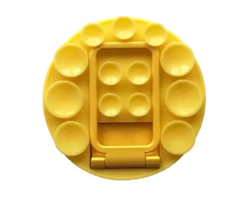 Тримач-присоска Ліппер для телефону НА СКОТЧІ круглий+підставка Yellow mag-2000001647585151670