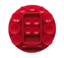 Тримач-присоска Ліппер для телефону НА СКОТЧІ круглий+підставка Red mag-2000001647592151671